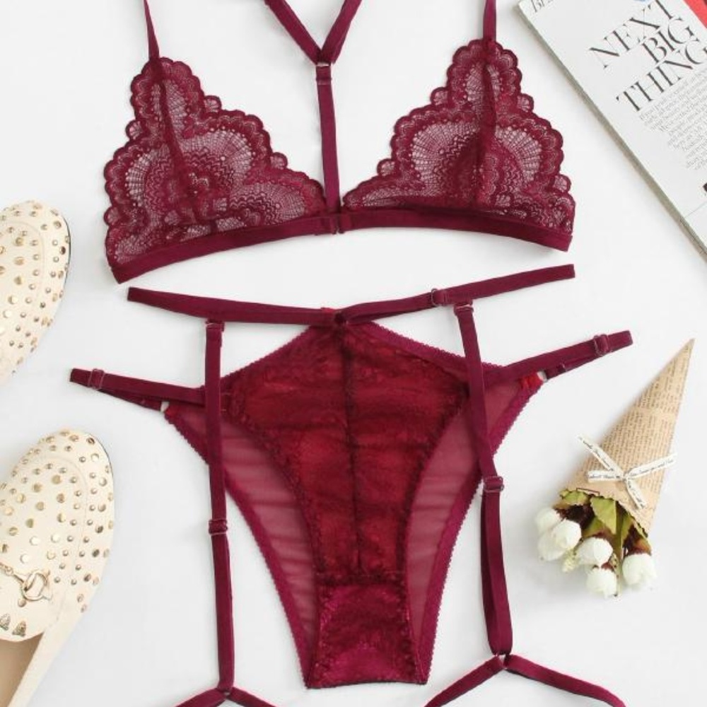 Lacy Garter Lingerie Set
